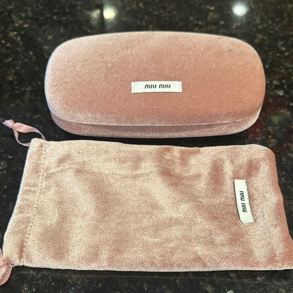 Miu Miu Pink Velvet Eyewear Set